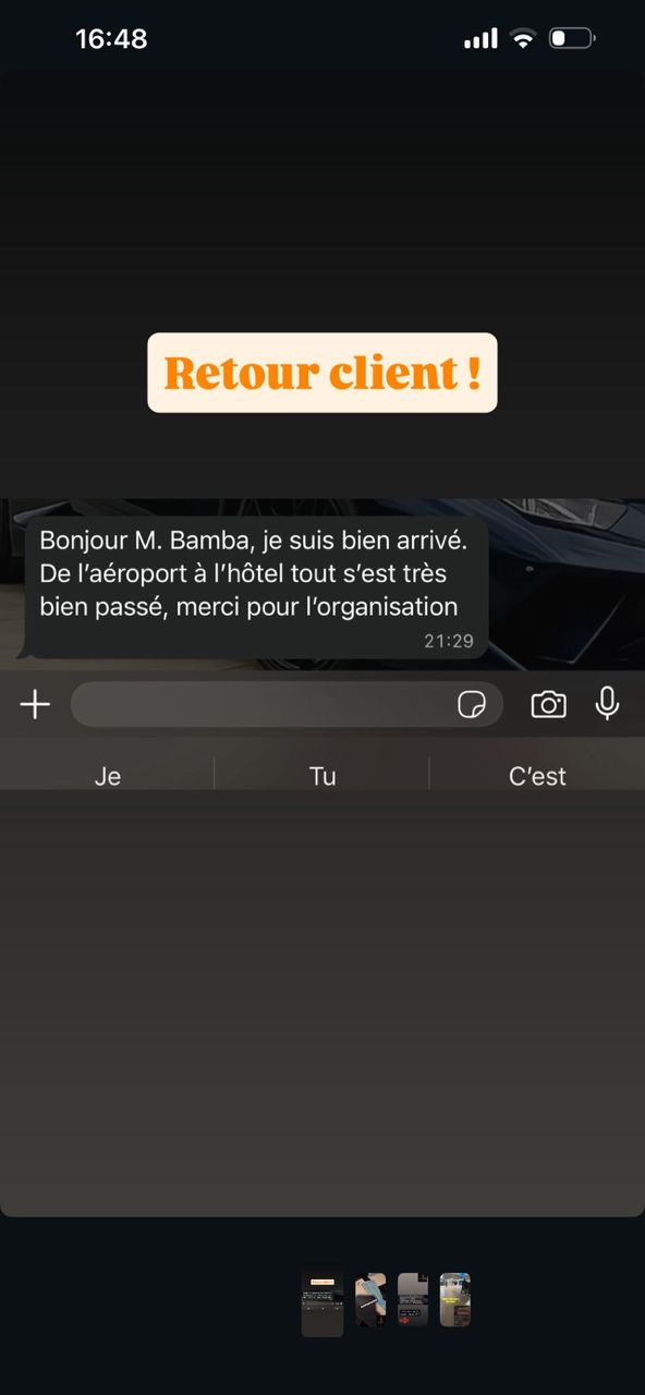 Retour client apres transfert aeroport